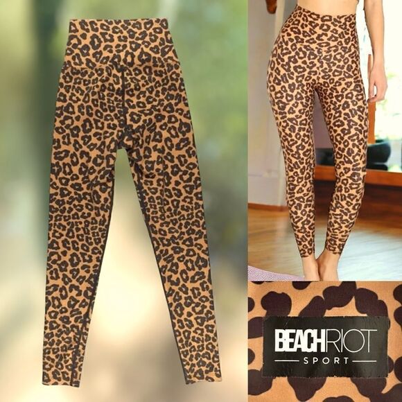 Beach Riot Piper Legging in Leopard Print Size S - Picture 1 of 11